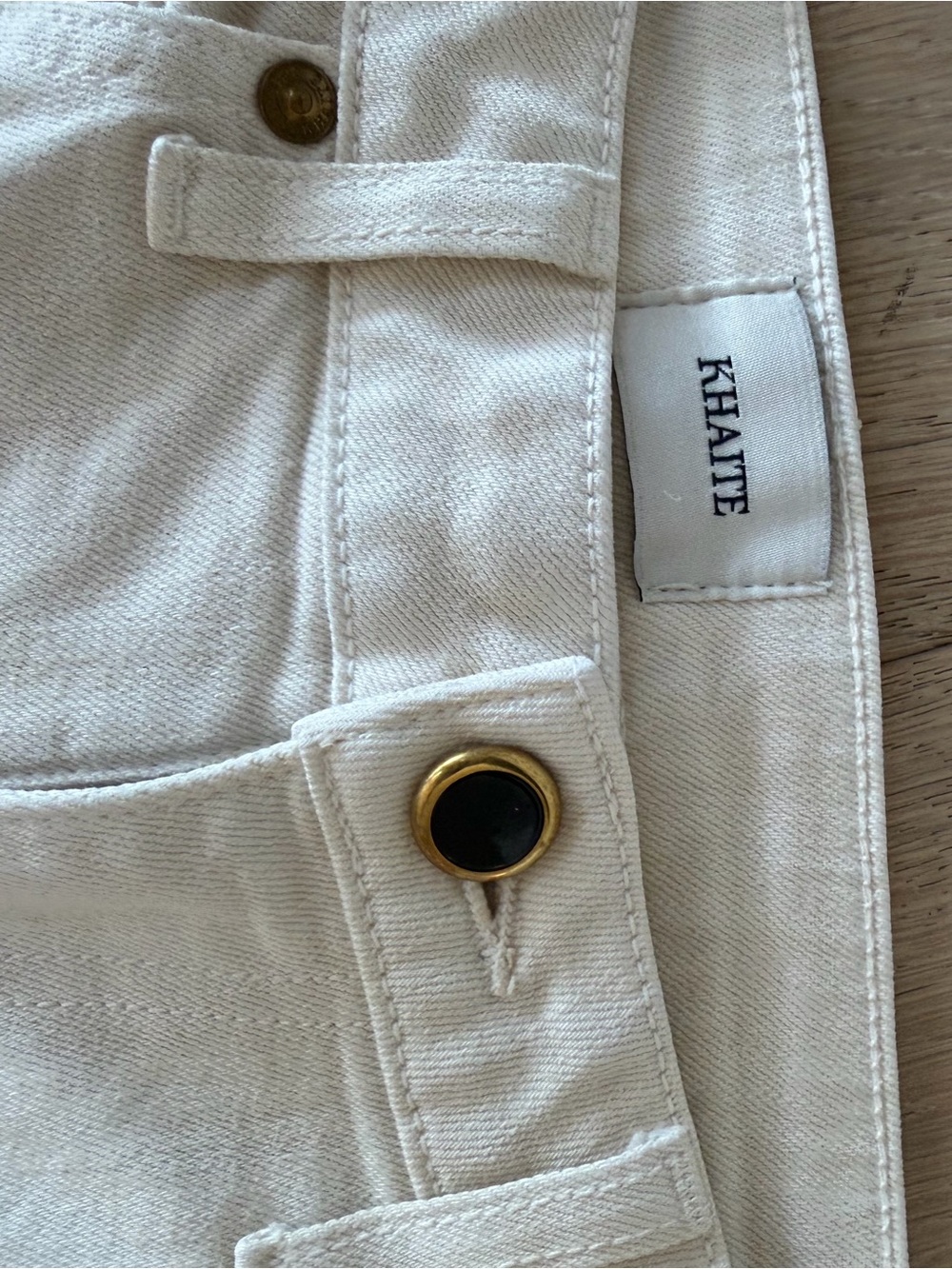 Khaite Vivian High-Rise Jeans - Cream Off-White - Size 29 - Picture 3 of 8